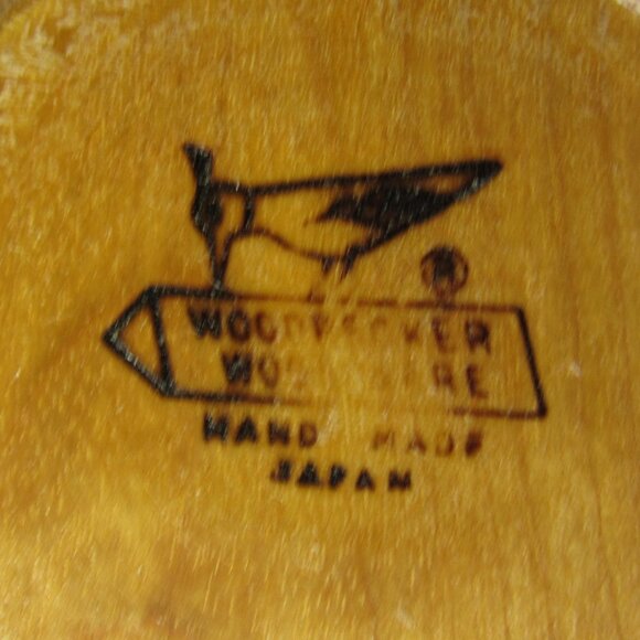 bowls vintage hand made woodpecker woodware japan - pair of 2 (W4726) - Picture 9 of 9
